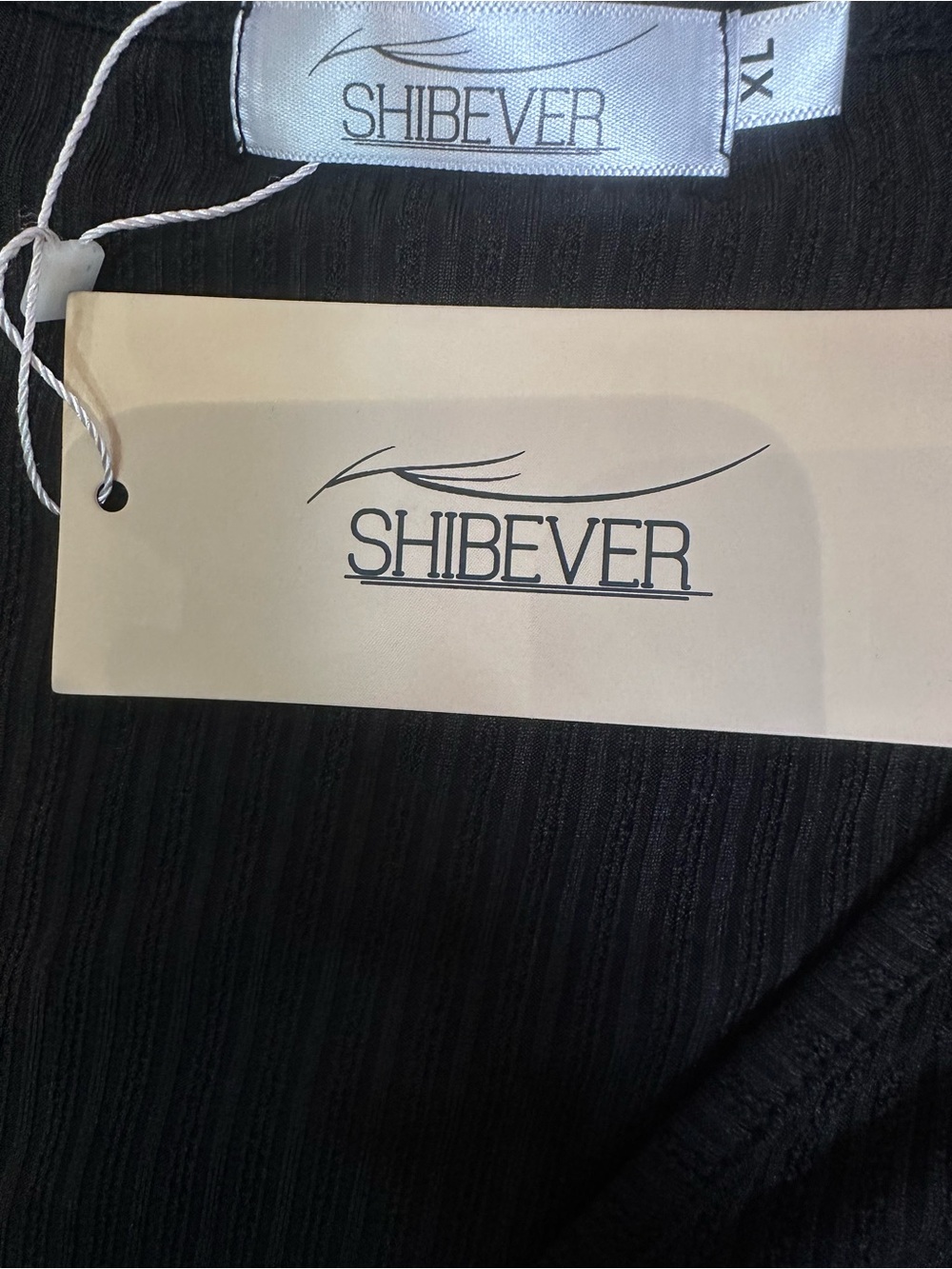 Shibever Elegant Black Twist-Front Midi Dress with Long Sleeves NWT - Picture 8 of 9